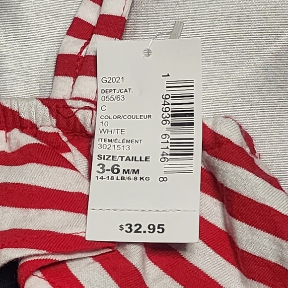 🎉 Baby Girls Americana Stars Romper - White - 3-6 Months - The Children's Place - Picture 4 of 5